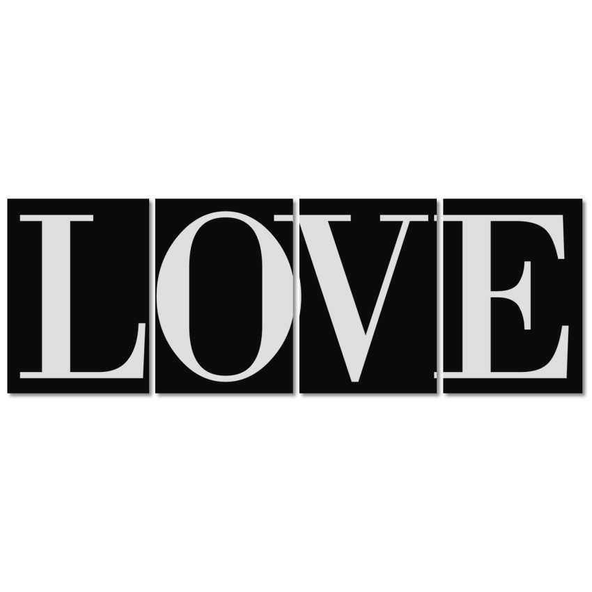 LOVE - Fashion Text Poster i Fyra Delar