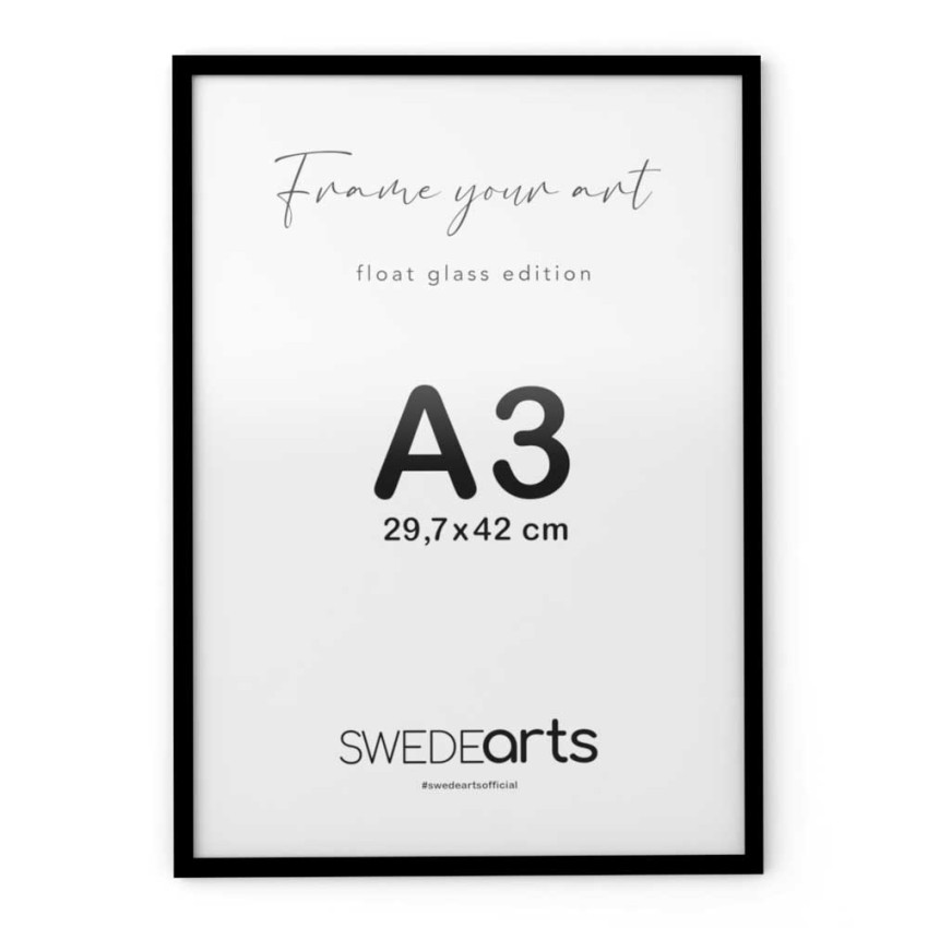 TR&Auml;RAM A3 (29,7x42cm) med glas - SVART