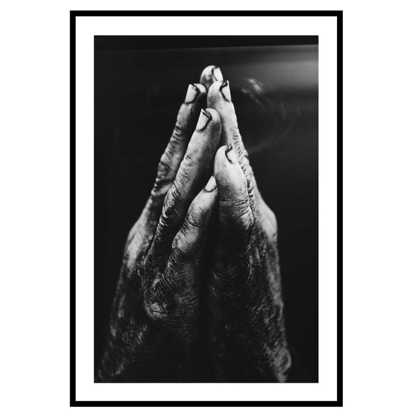 Händer i bön - Svartvit fashion poster