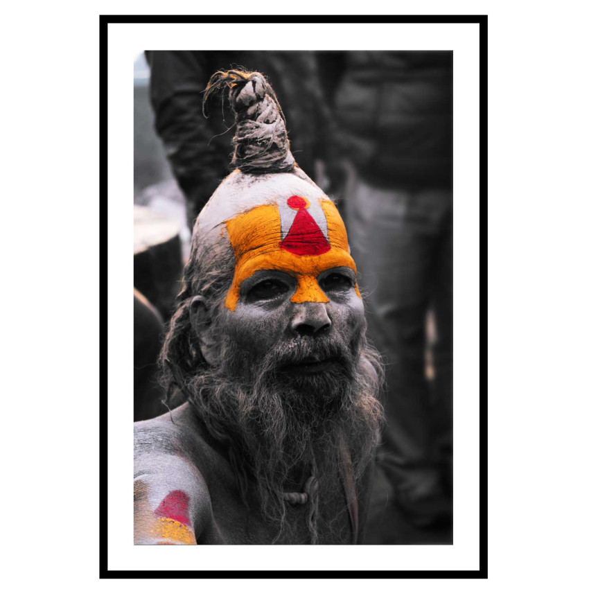 Äldre man med indisk kroppsmålning - Poster