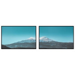 Berg med snö - Turkos blå poster i två delar