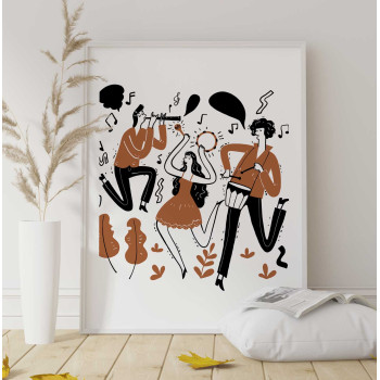 Musiker illustration - Brun musikposter