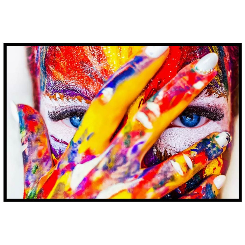 Kvinna med f&auml;rg och smink - Fashion Poster