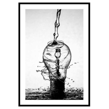Abstrakt glödlampa - Simpel svartvit poster