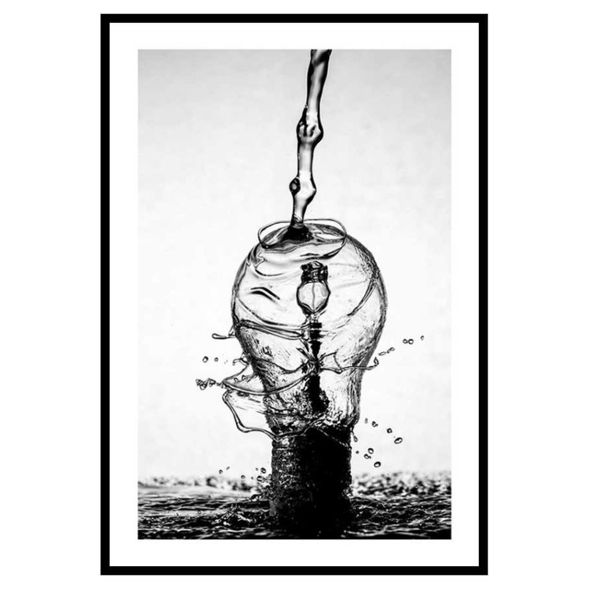 Abstrakt glödlampa - Simpel svartvit poster