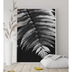 Palmtree Leaves - Black and White Poster