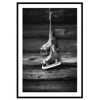 Retro skridskor - Svartvit sport poster