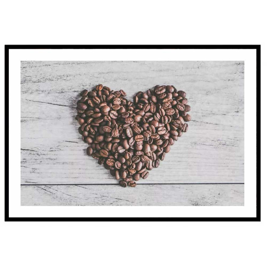 Kaffebönor hjärta - Köksposter