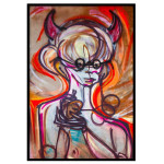 Modern konst kvinna - Färgglad graffiti poster