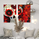 Los Muertos Skull and Roses - Poster in Two Pieces