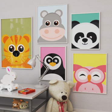 Simple kids room animal posters