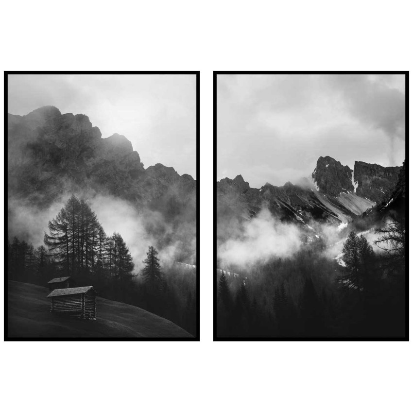 Dimma i naturen  - Svartvit perfect pair tavla