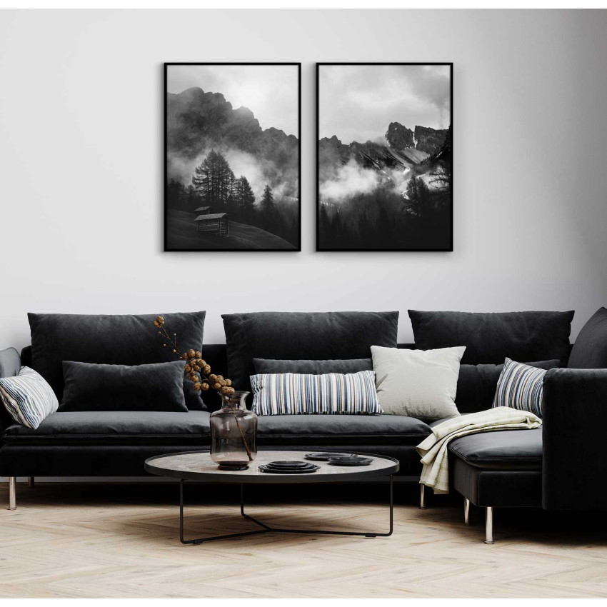 Dimma i naturen  - Svartvit perfect pair tavla