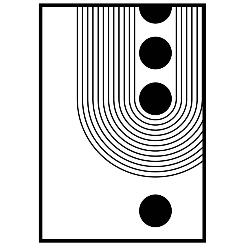 Line art circles #3 - Grafisk konst poster