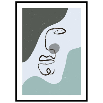 Ansikte i linjer #2 - Grafisk konst tavla