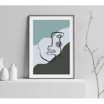 Ansikte i linjer #3 - Grafisk poster