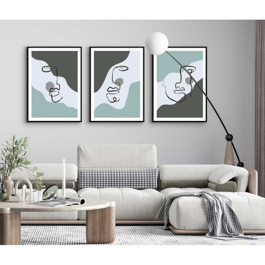 Face in lines #2 - Graphic art poster