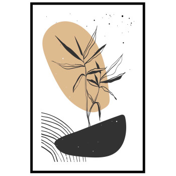Botanisk linjekonst #1 - Minimalistisk affisch