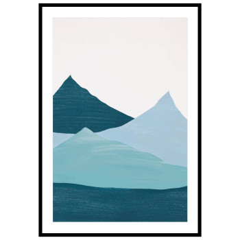 Teal mountains #2 - Grafisk turkos tavla