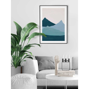 Teal mountains #2 - Grafisk turkos tavla