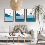 Teal Mountains #2 - Graphic arts poster