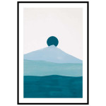 Teal Mountains #3 - Graphic arts poster