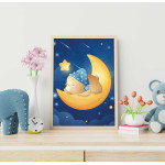 Cute teddybear sleeping - Kids poster