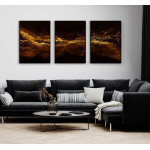 Abstract gold art - Three piece poster set