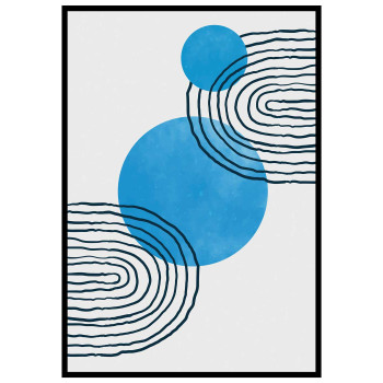 Blue circle art #1 - Graphic art poster