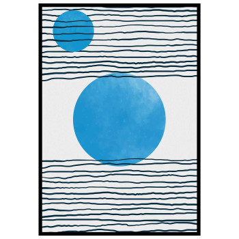 Blue circle art #2 - Graphic art poster