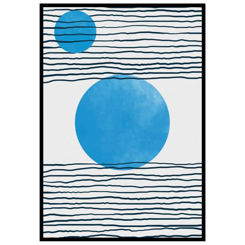 Blue circle art #2 - Graphic art poster