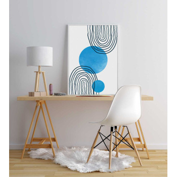 Blue circle art #3 - Graphic art poster