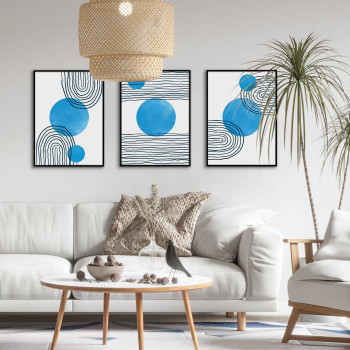 Blue circle art #1 - Graphic art poster