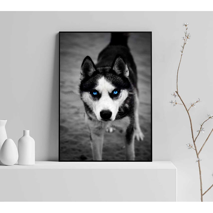 Abstract doggy - Black and white poster