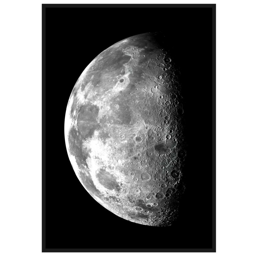 Crescent moon - Black and White Poster