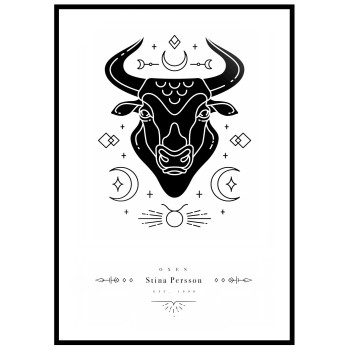 Oxen - Personlig poster med stjärntecken