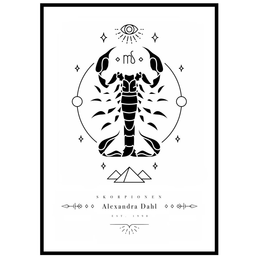 Skorpionen - Personlig poster med stjärntecken
