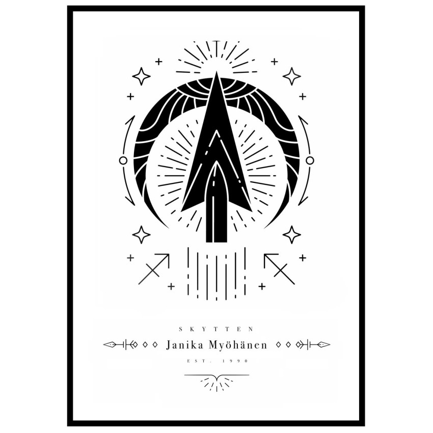 Skytten - Personlig poster med stjärntecken
