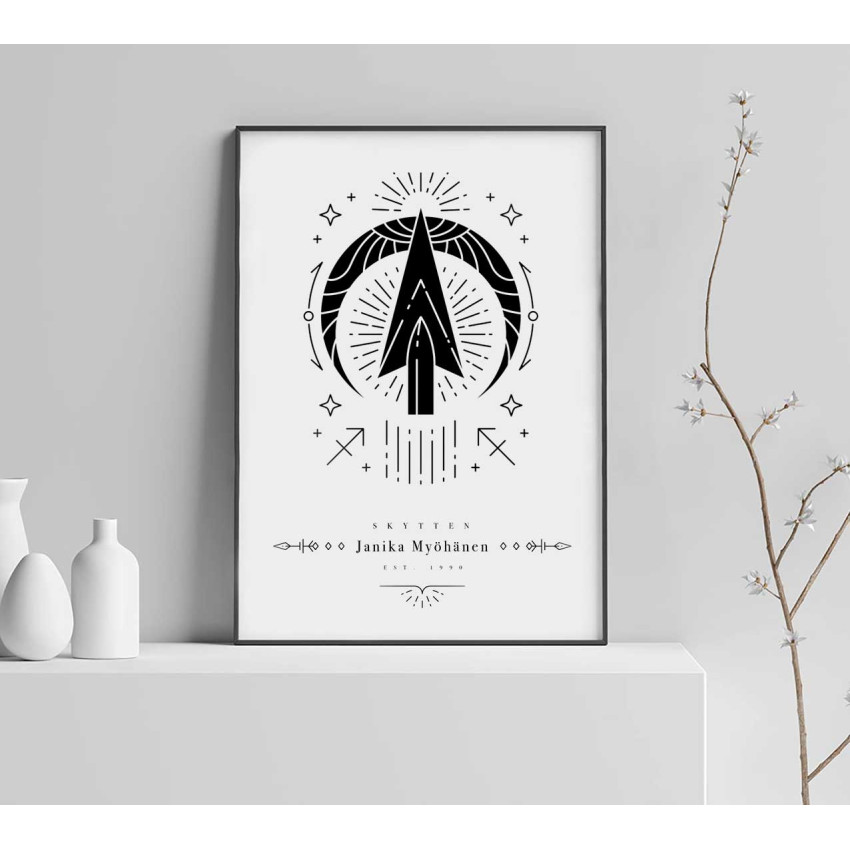 Skytten - Personlig poster med stjärntecken