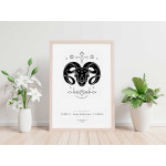 Väduren - Personlig poster med stjärntecken