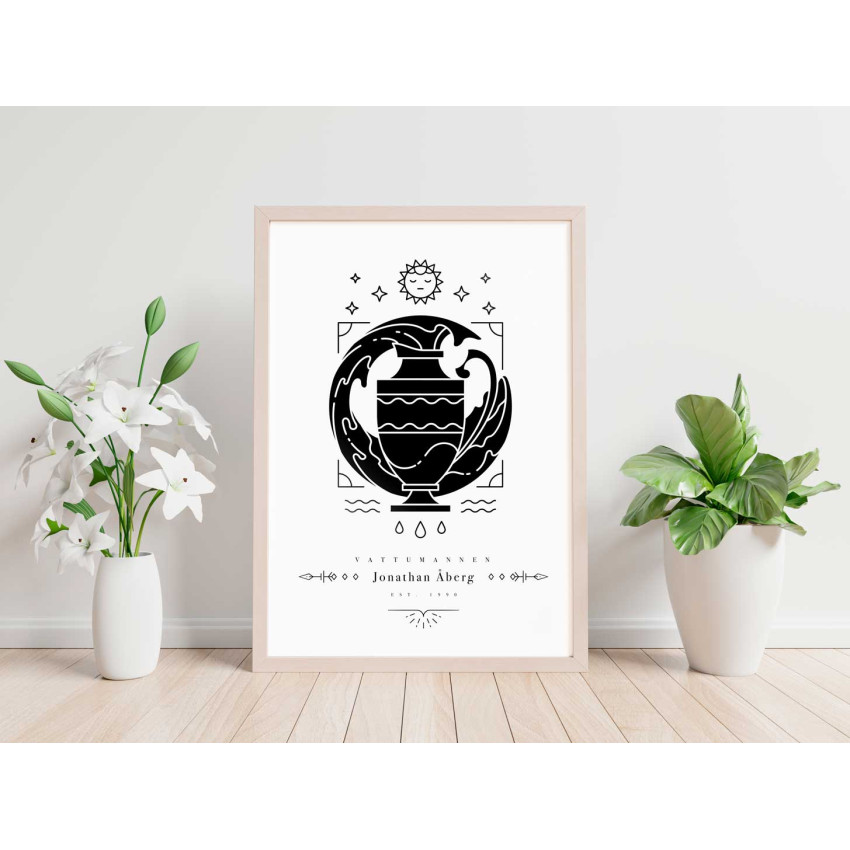 Vattumannen - Personlig poster med stjärntecken