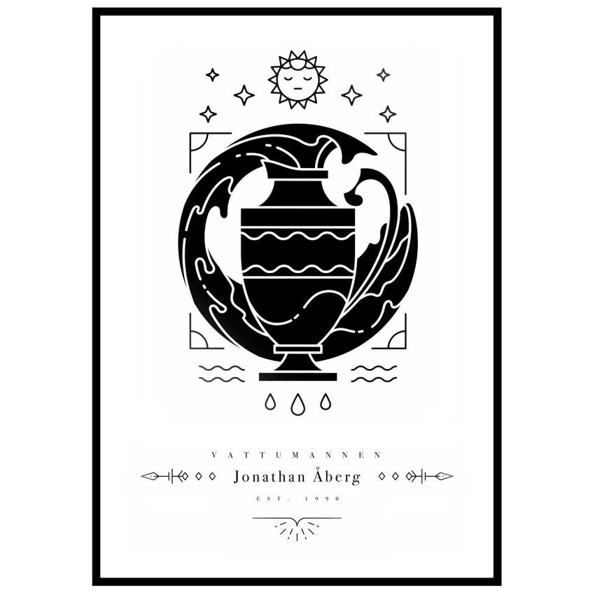 Vattumannen - Personlig poster med stjärntecken