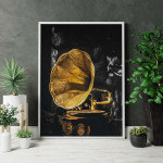 Gramophone player music poster