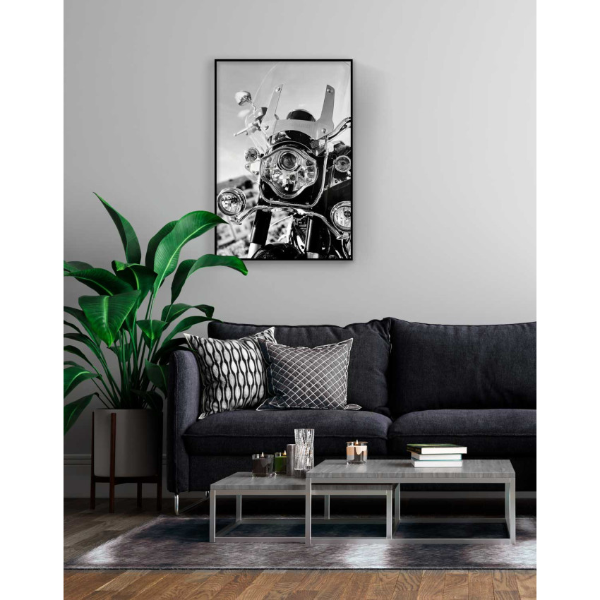 Svartvit & snygg motorcykel poster