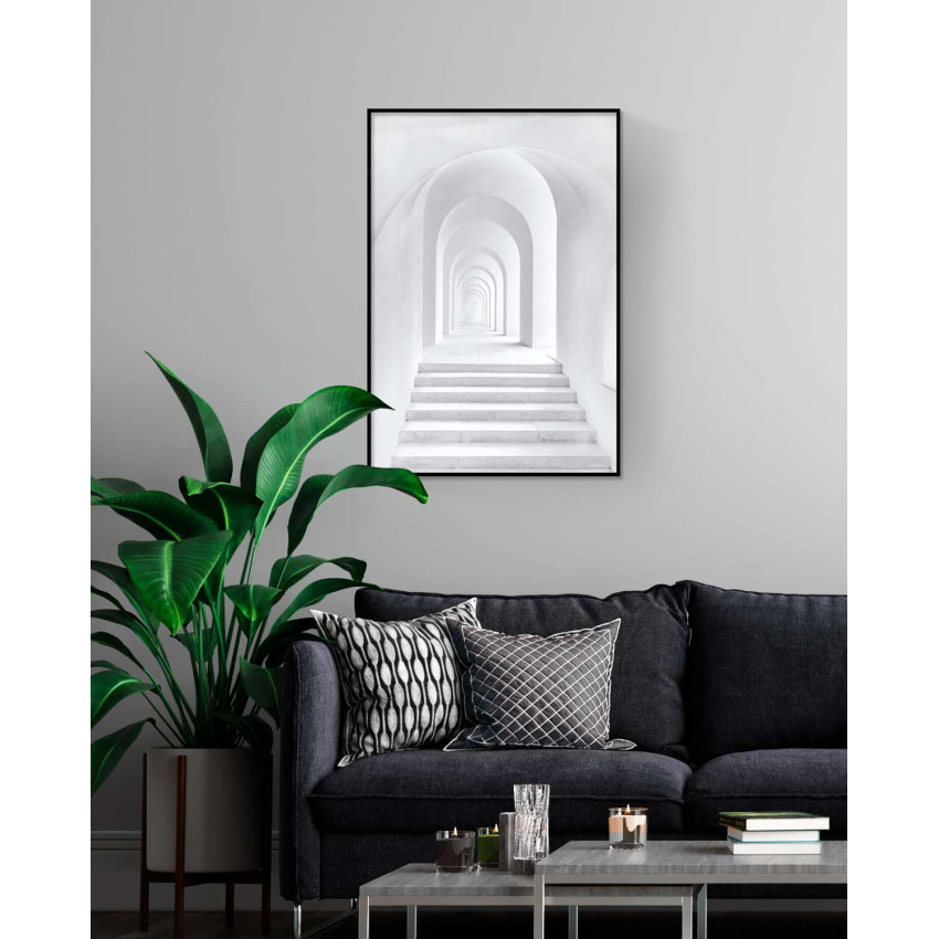 Heavenly hallway - Abstract white poster 