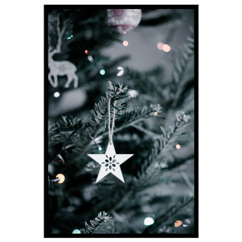 Julstjärna i granen - Julposter