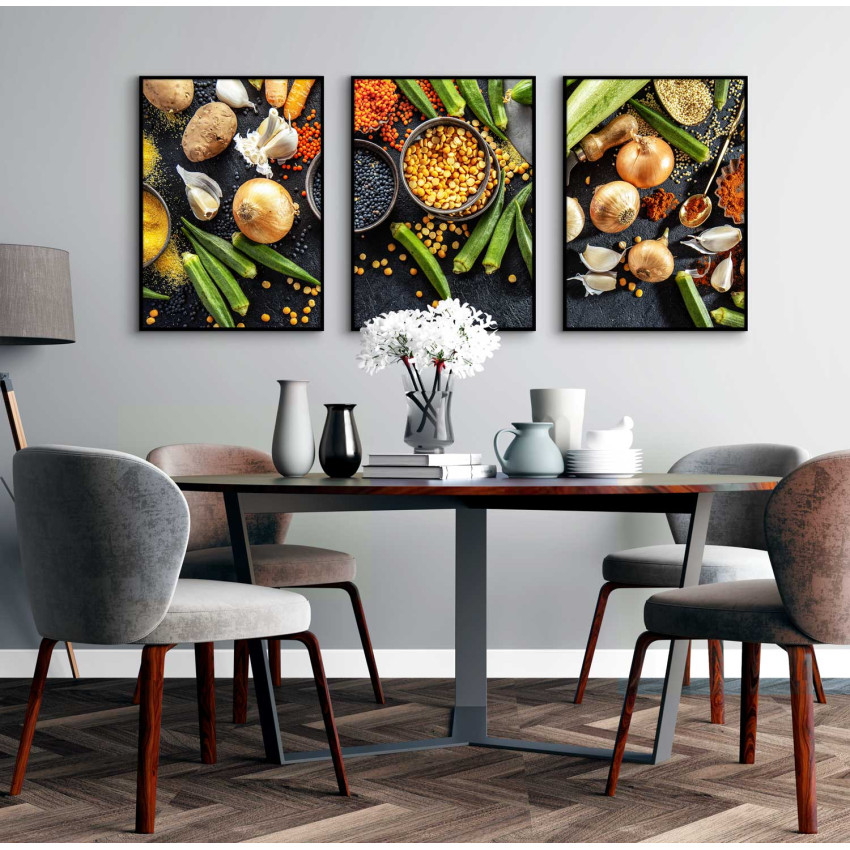 Grönsaker - 3-delad kökstavla