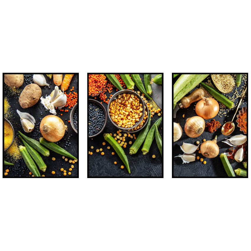 Grönsaker - 3-delad kökstavla