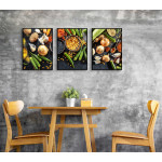 Grönsaker - 3-delad kökstavla