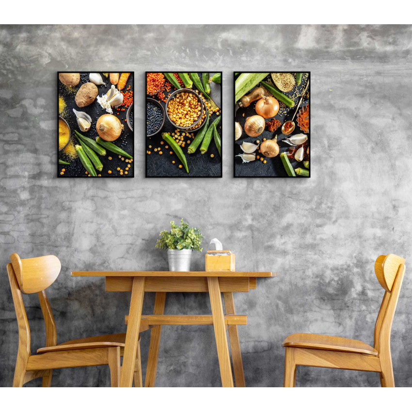 Grönsaker - 3-delad kökstavla